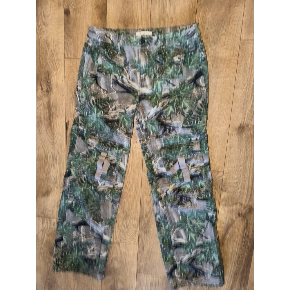 Women’s Pacsun Low Rise Utility Cargo Pants Green Camo Print Size 28 100% Cotton